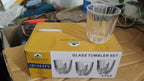 Premium clear glass tumblers showcasing classic ribbed design