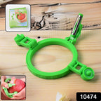 Close-up of apple peeler and cutter tool in use