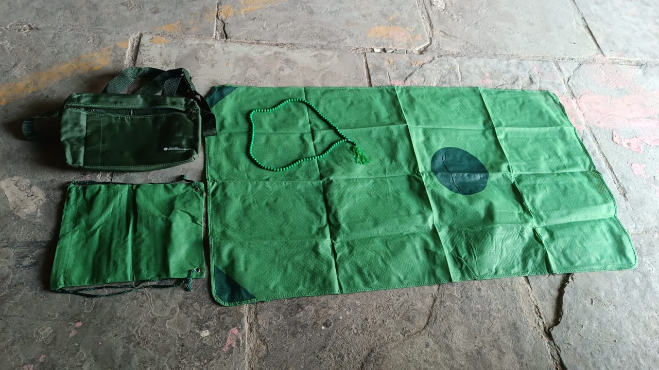 Back view of the Hajj Kit Bag, highlighting its practical design for pilgrims.