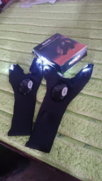 Detailed view of the LED flashlight glove highlighting its integrated light design.