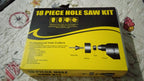 The complete 18-piece BoltForce Hole Saw Kit displayed in its compact and organized storage box.