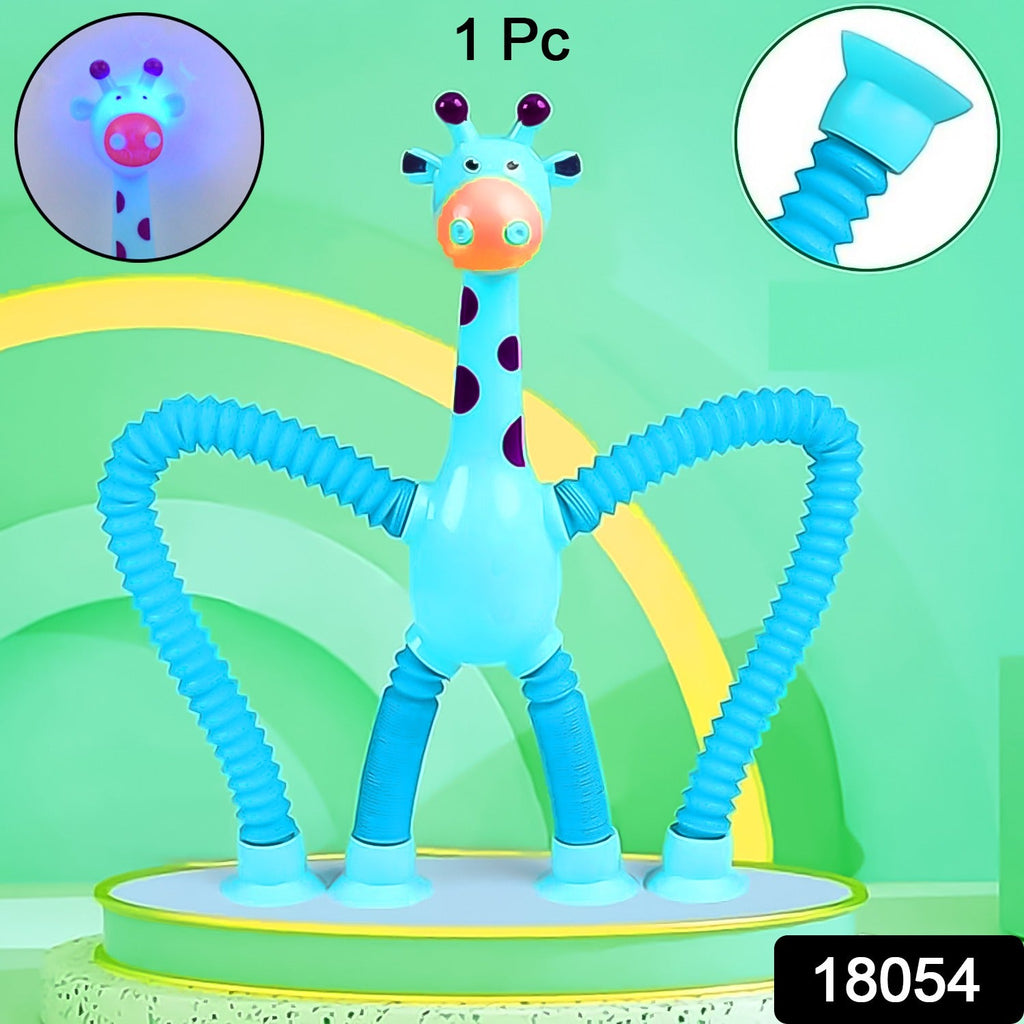 Colorful telescopic fidget toy stretching, demonstrating flexibility.