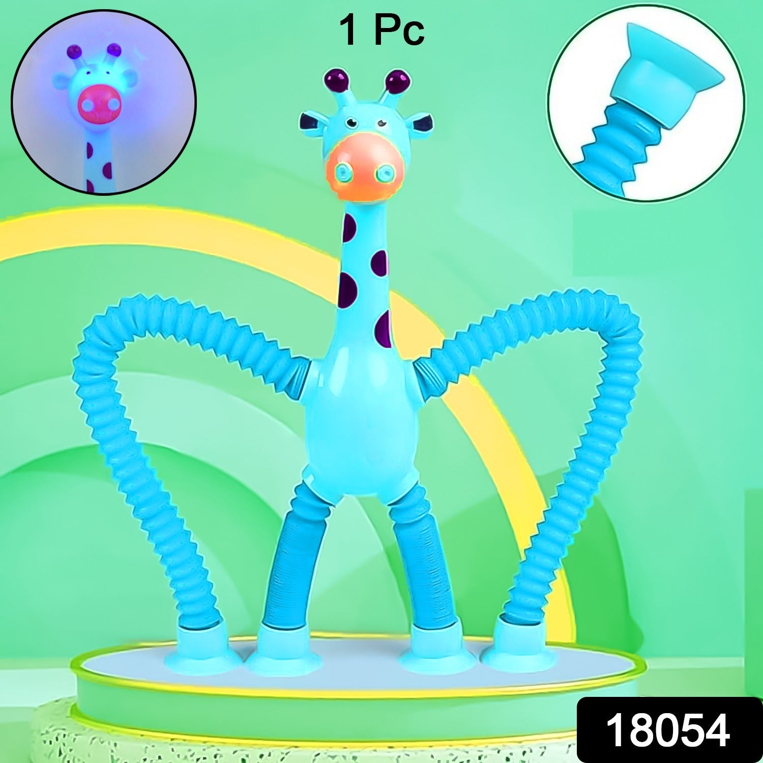 Colorful telescopic fidget toy stretching, demonstrating flexibility.