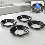 Four-piece gas stove flame protector ring set for standard burners