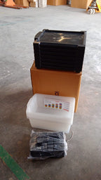 Vertical view of 6-layer plastic storage cabinet ideal for space-saving organization