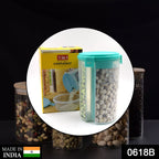 View of the 3-in-1 airtight food storage container with its clear design and packaging.