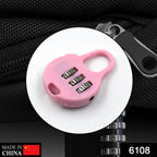 Close-up of the 3-Digit Zipper Lock showing its secure combination mechanism.