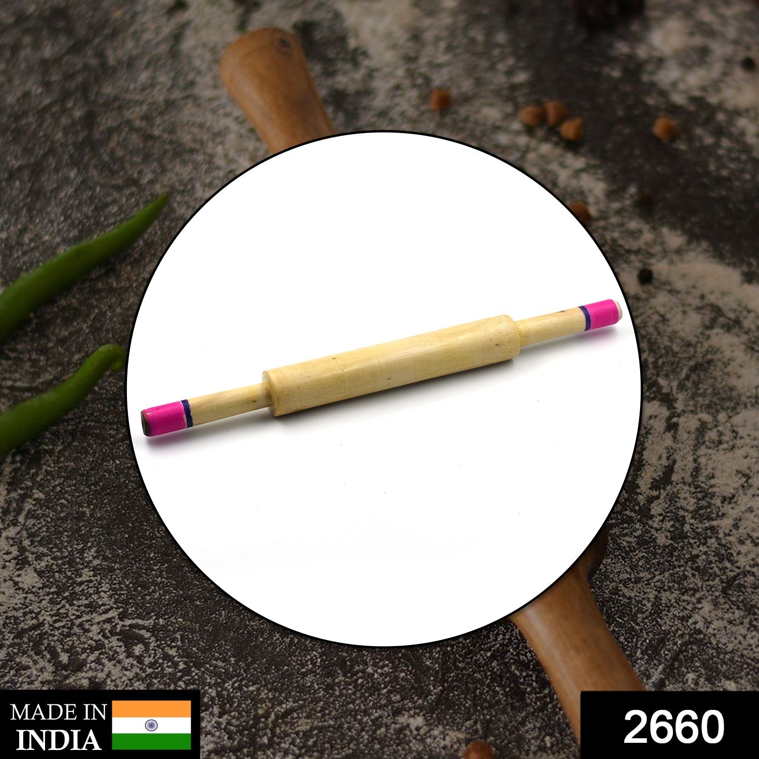 Durable Wooden Roti Belan for effortless dough rolling in Indian home kitchens.