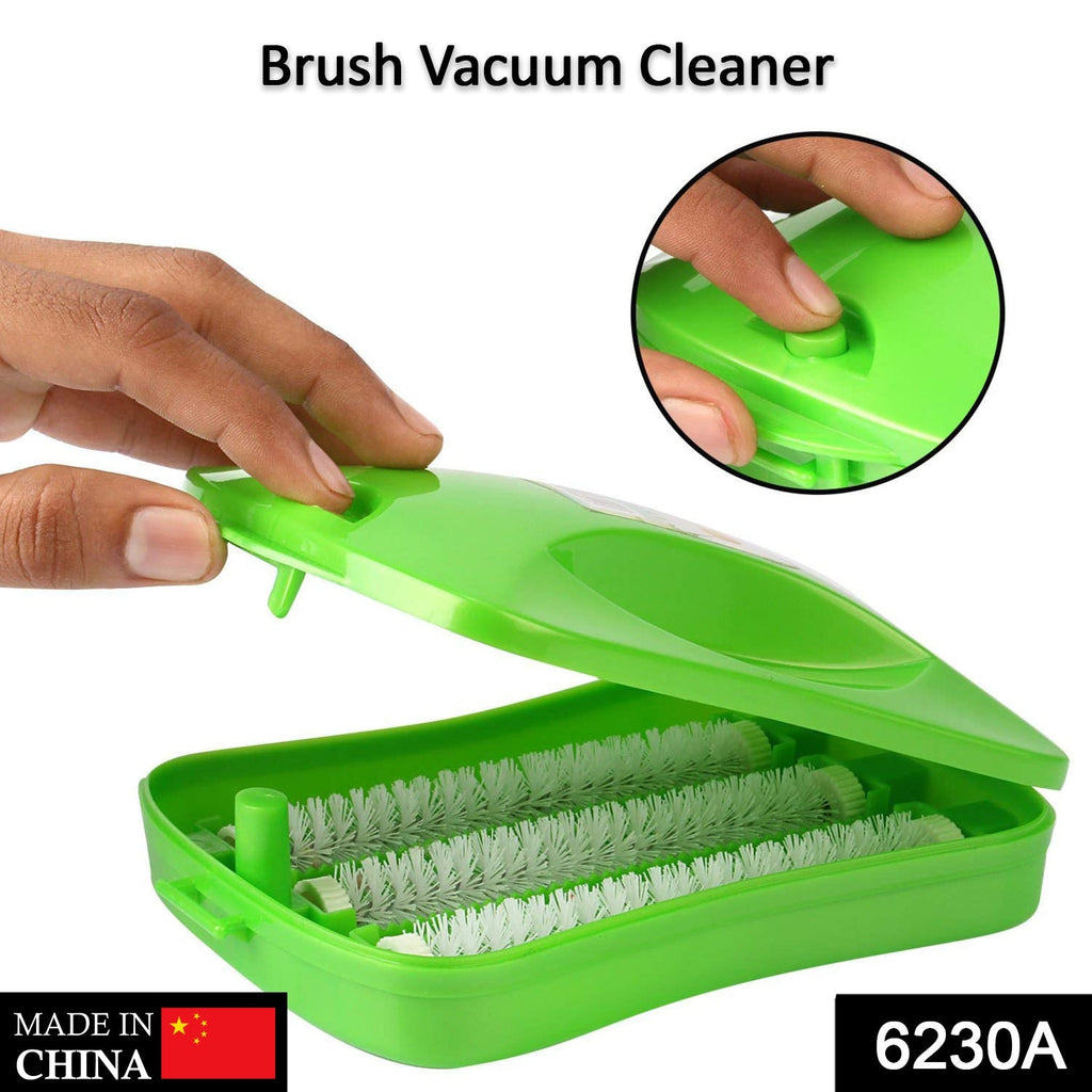 Top-down view of the multi-roller carpet brush with durable nylon bristles.