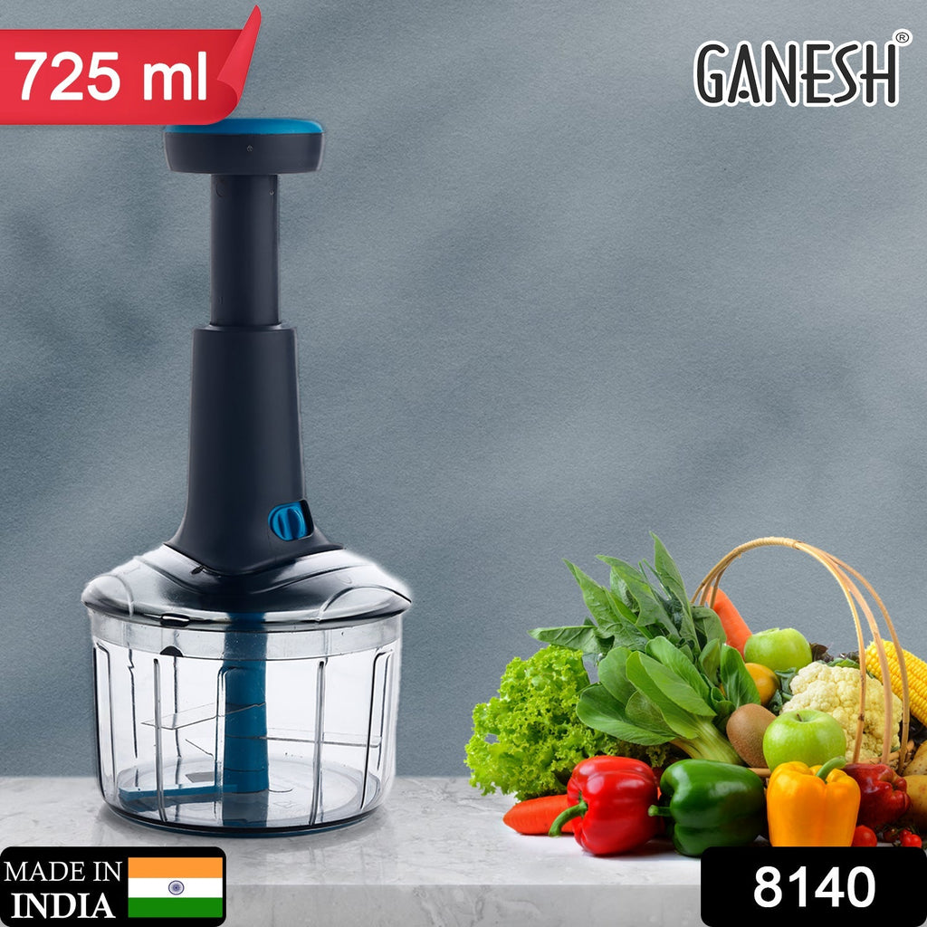 Close-up view of Ganesh Push Chopper sharp stainless steel blades
