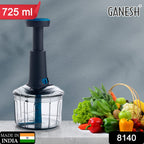 Close-up view of Ganesh Push Chopper sharp stainless steel blades