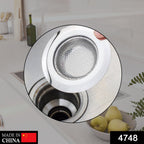 Top-down view of the mesh design of the kitchen sink drain filter.