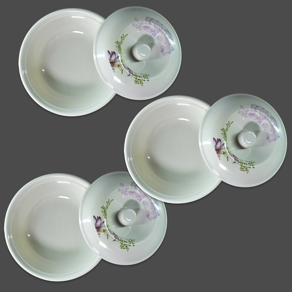 Premium 32-piece plastic dinnerware set arranged on a table.