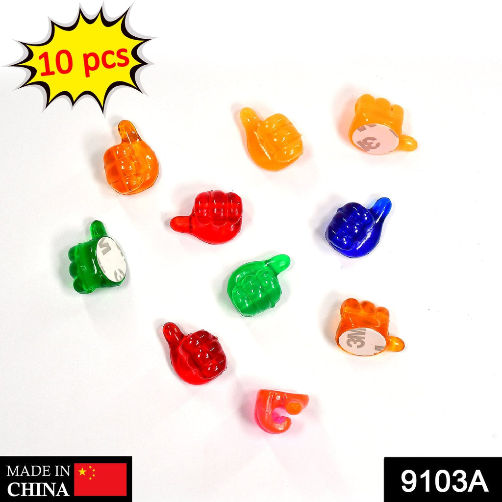 Close-up of the self-adhesive hand shape wall clips designed for easy installation.