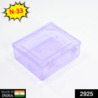 Compact storage container with a secure lid, shown from an angle.