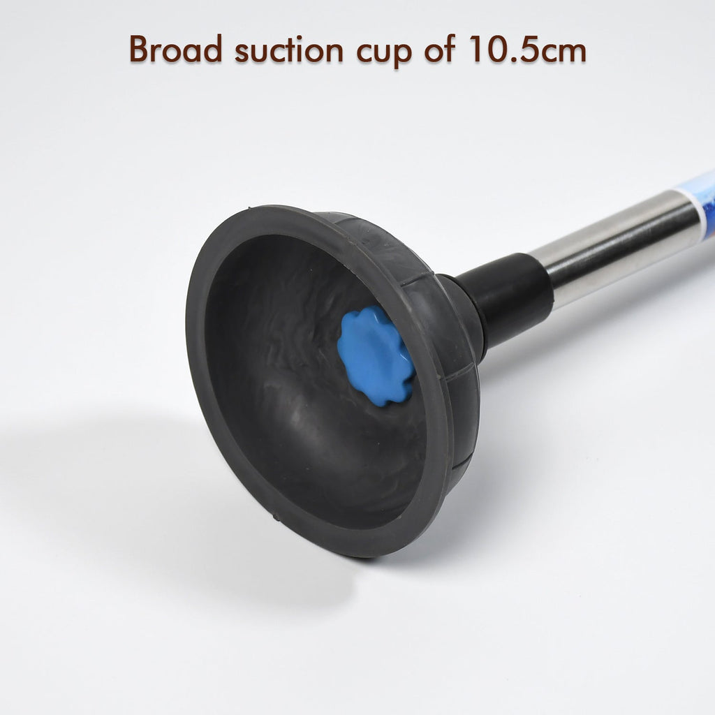 Ergonomic handle and powerful rubber base of the drain unblocker pump.