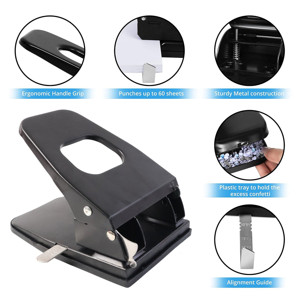 Paper punch machine with removable chip tray for easy cleanup
