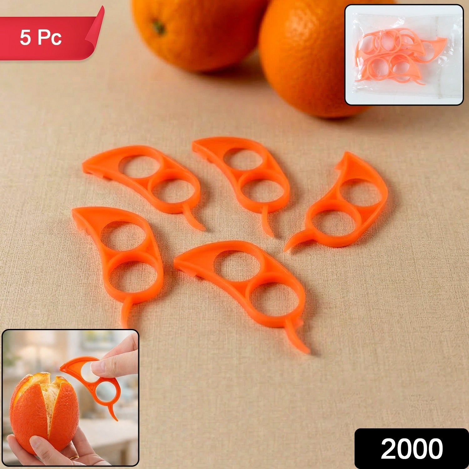 Orange peeler cutter tool for easy fruit peeling