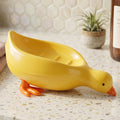 Duck-shaped kids soap dish with drainage system