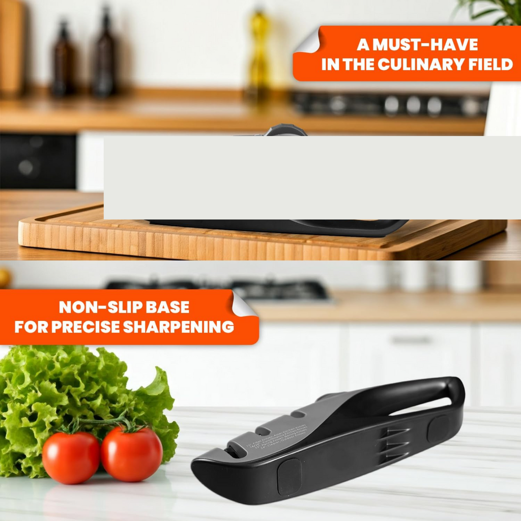 Knife sharpener features view
