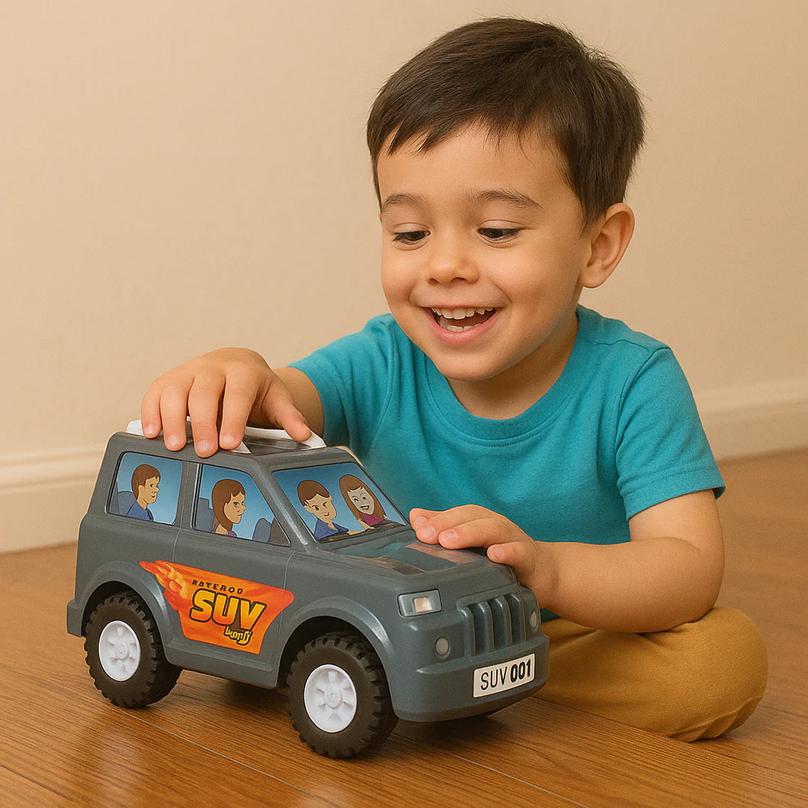 Detailed toy SUV model car designed for kids' creative play