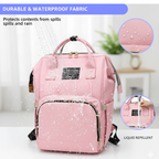 Tots Basics Diaper Bag Backpack folded for compact storage or travel.