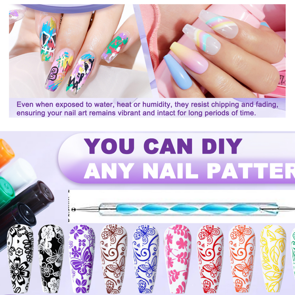 Close-up of nail art pen tip for precise polish application.