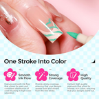 Detailed view of nail art pens with specifications and features.