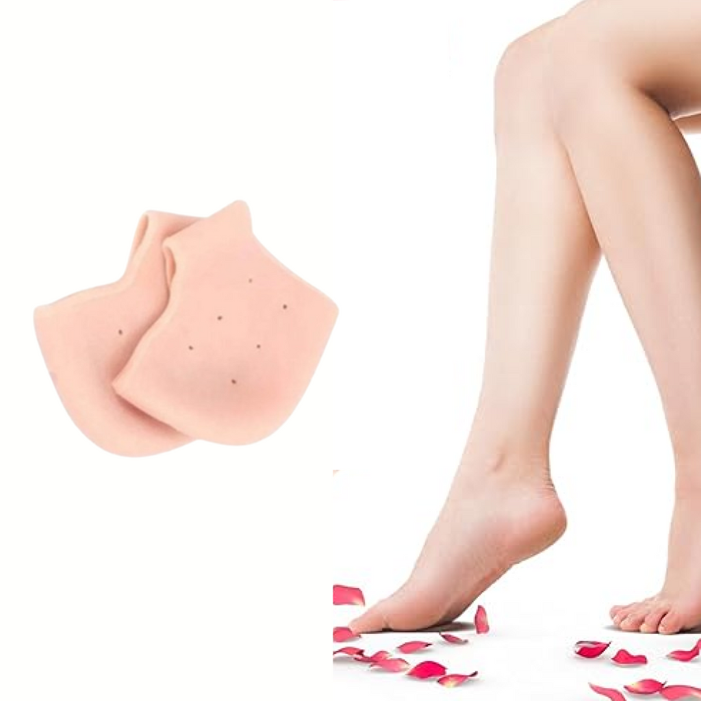 Ergonomic design of a silicone heel protector for comfortable wear.