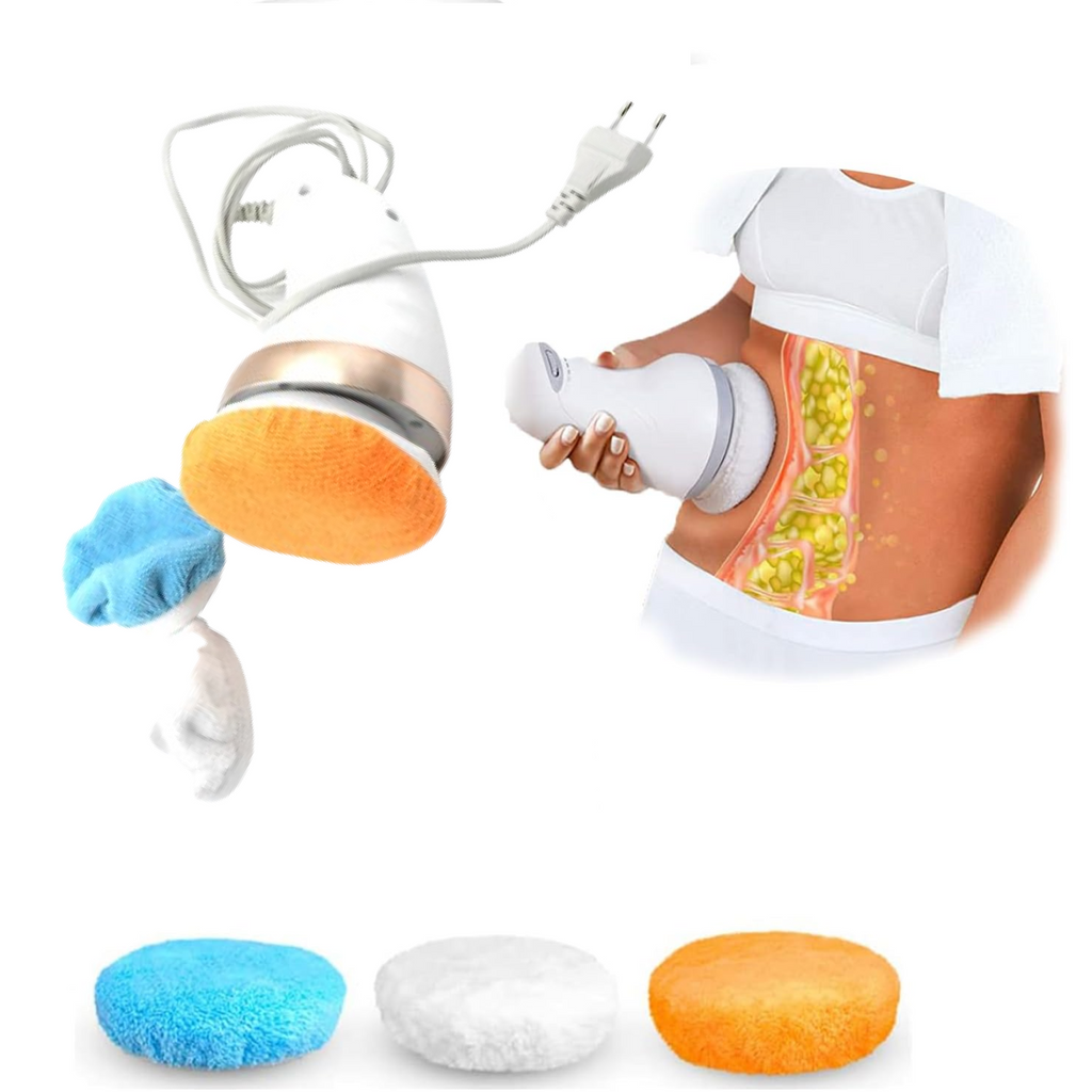 Front view of the Body Sculpting Massager with three interchangeable pads.