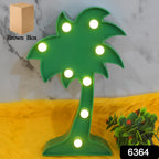 Side view of the Coconut Tree LED Lamp showcasing its intricate tree design and sturdy marble base.