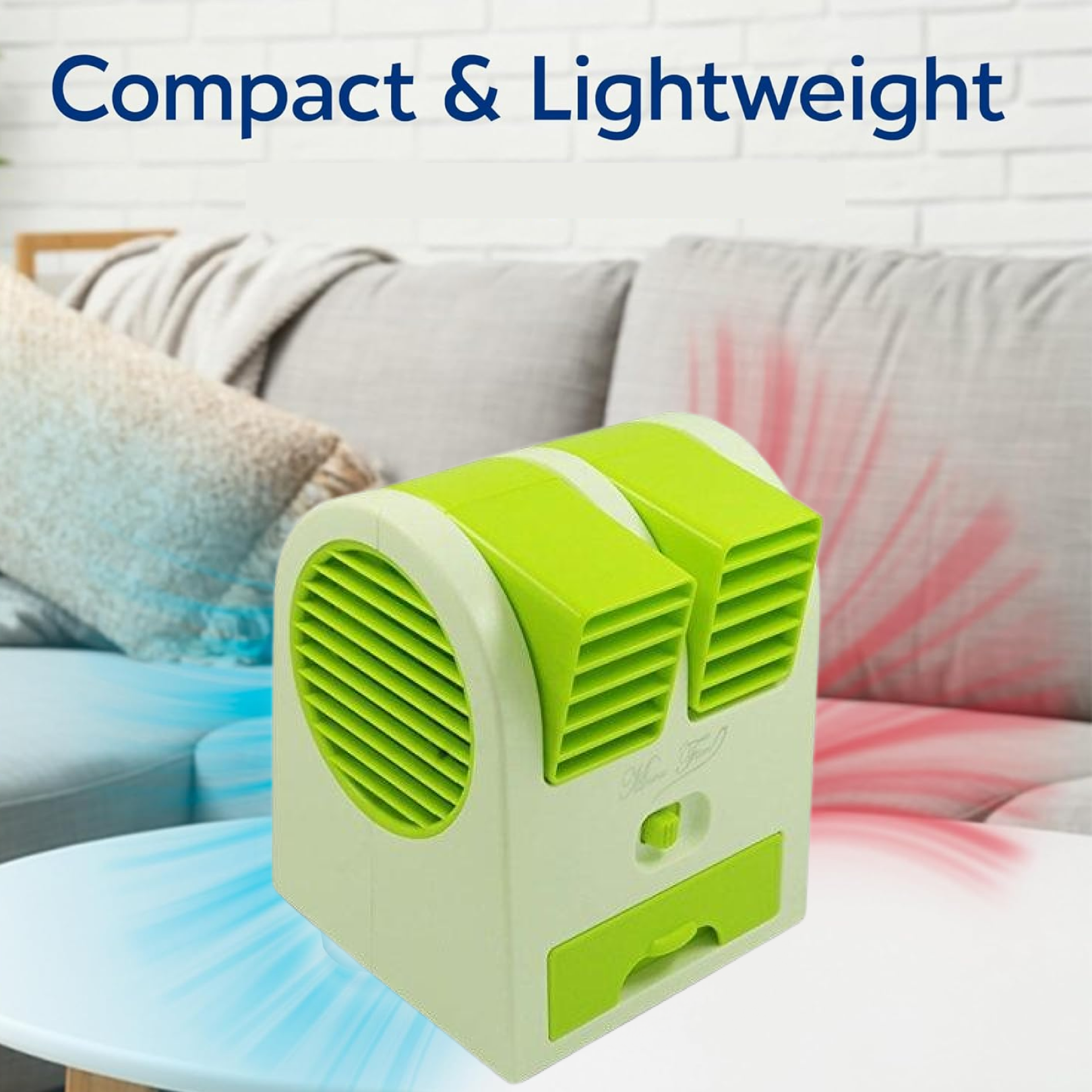 Mini air conditioner fan with ice and scent functions
