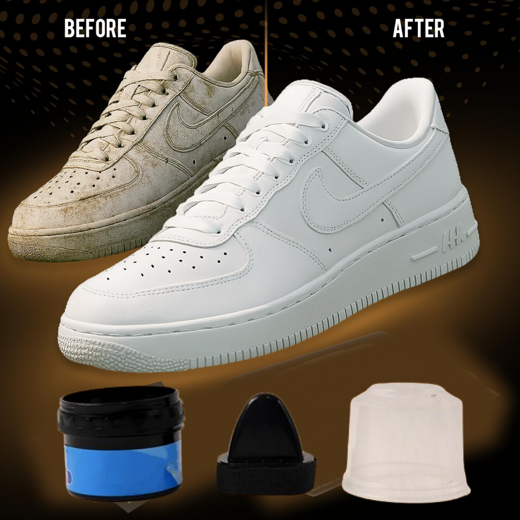 Applying instant shoe shine sponge to a leather handbag for shine and maintenance
