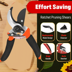 Safety lock mechanism engaged on the garden pruning shears for secure storage.