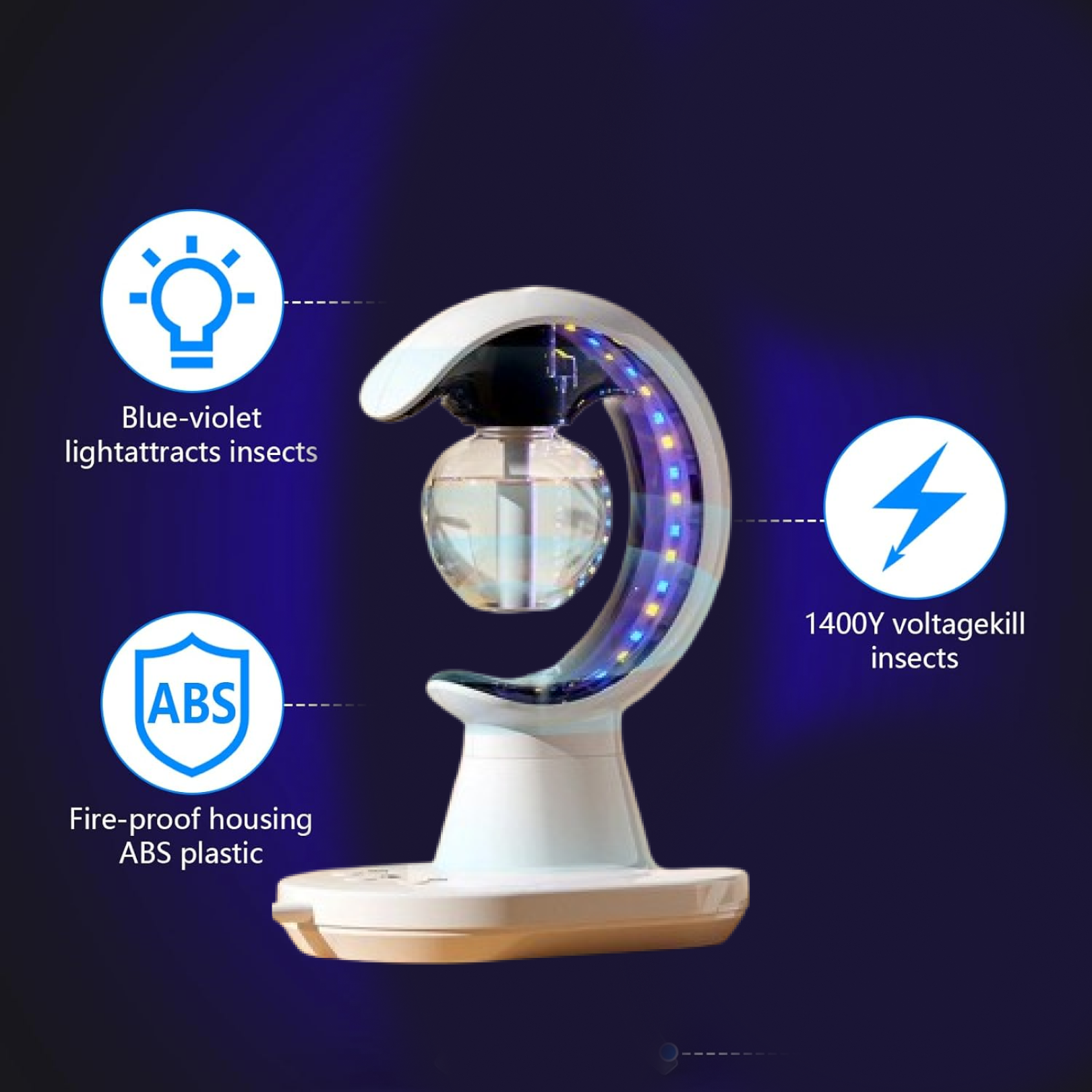 Side profile of the multifunction humidifier lamp, showcasing its sleek aesthetics.