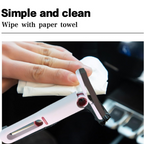 Close-up of the flexible, streak-free silicone blade on the versatile glass cleaner.