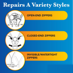 The detachable zipper slider successfully repairing a backpack zipper, showing its functionality.