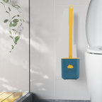 Modern silicone toilet brush and holder in white, showcasing the sleek design.
