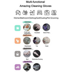 Multicolor silicone cleaning gloves laid flat, showcasing their flexible design.