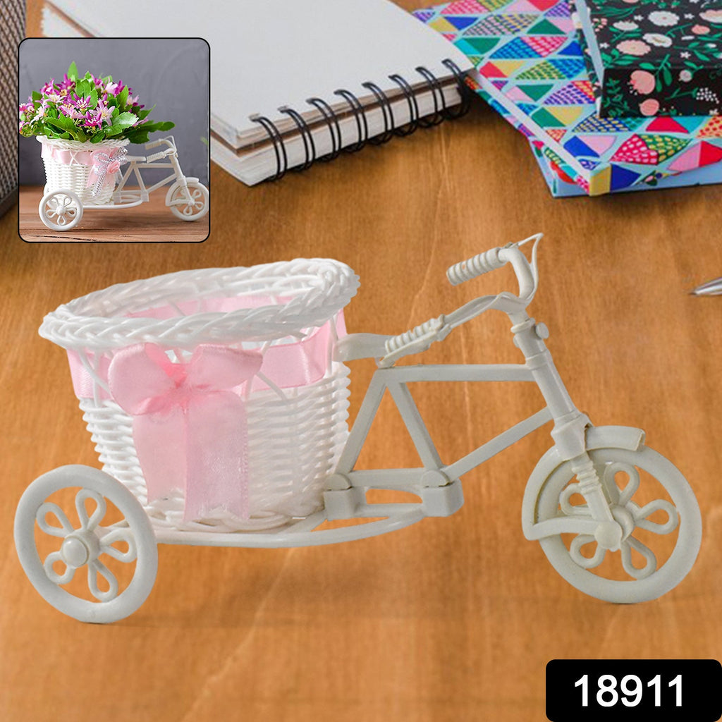 Cycle-shaped plastic flower vase for indoor decoration