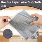 Close-up of the textured stainless steel scrubber side of the cloth.