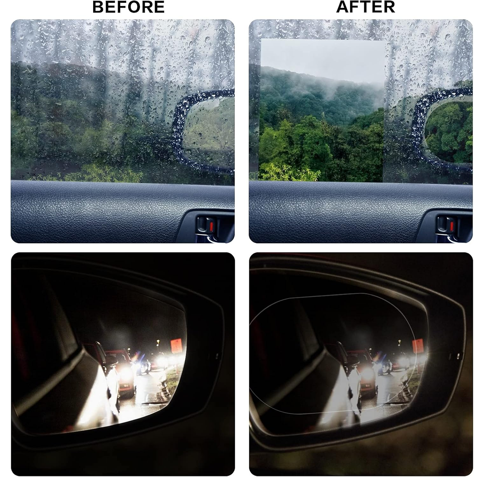Size reference of anti-fog rearview mirror protective film for cars