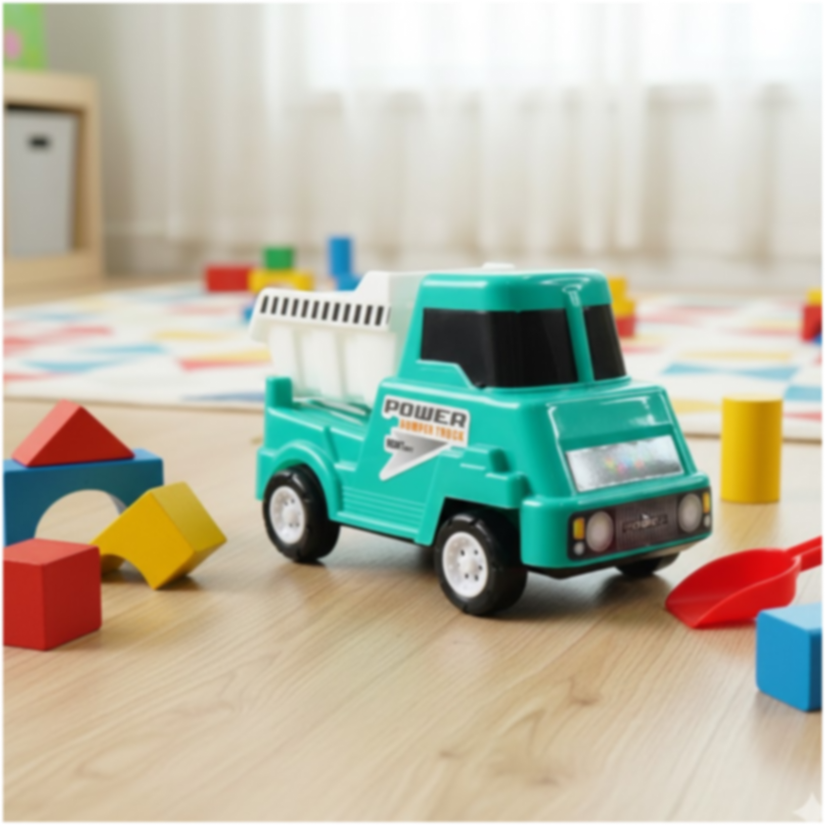 Child's dump truck vehicle toy designed for creative role-play