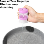 The wash basin brush resting on a kitchen counter, ready for use.