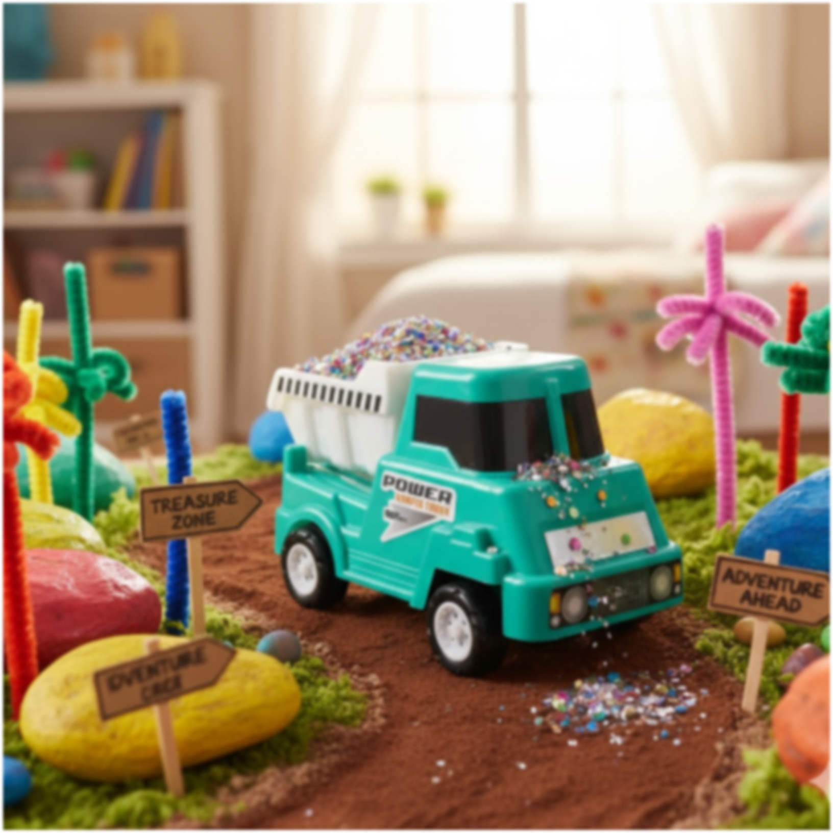 Kids play dumper truck designed for easy handling and friction power