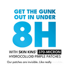 Several GlowForm acne spot patches on a backing sheet, ready for application.