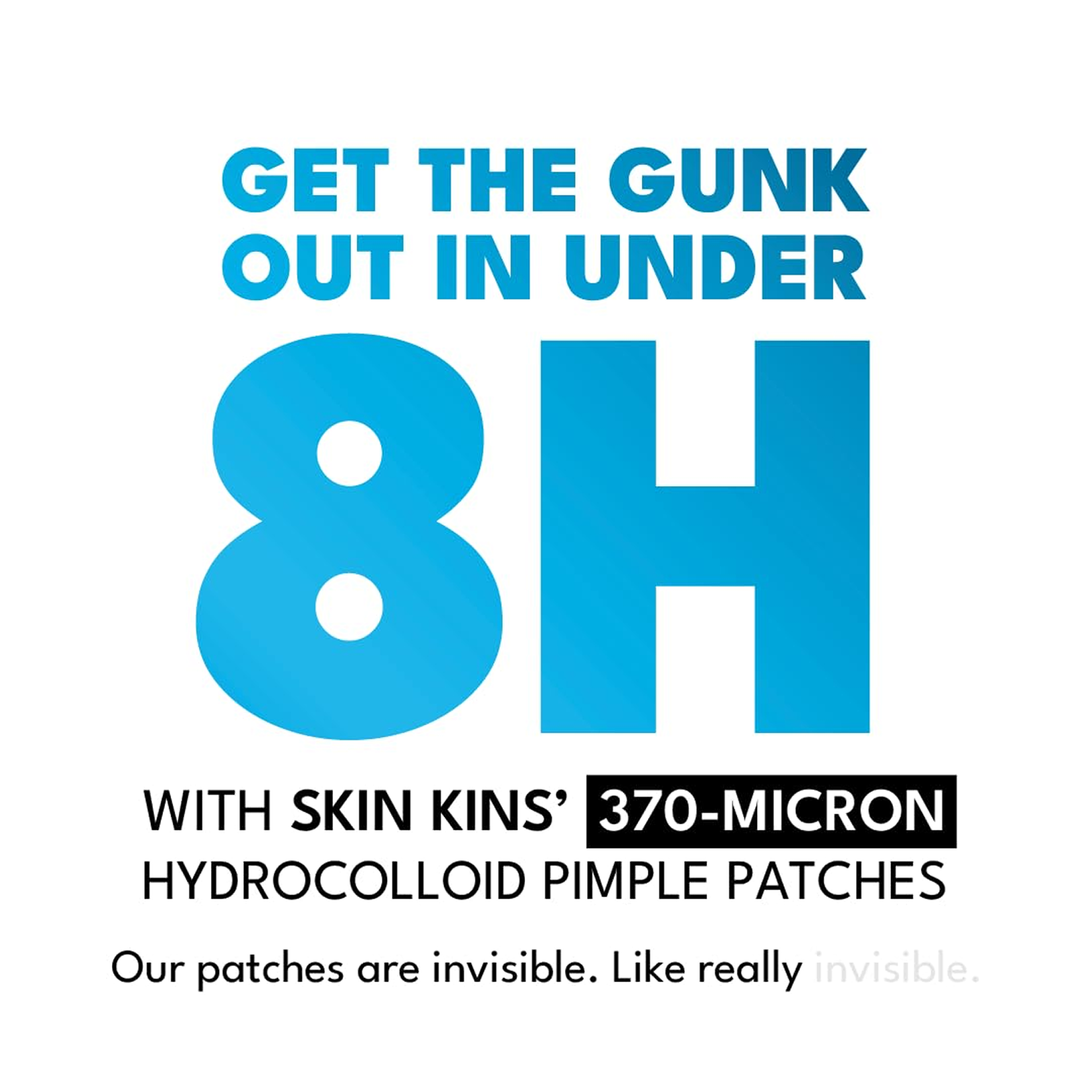 Several GlowForm acne spot patches on a backing sheet, ready for application.