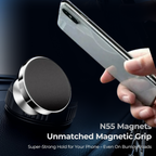 Magnetic phone holder with anti-slip silicone ring protecting smartphone