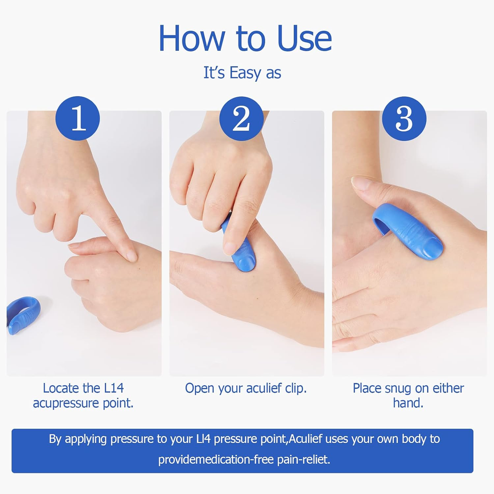 Acupressure Hand Clip shown with its compact size, perfect for portability and travel.