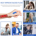 User demonstrating how to easily apply the Acupressure Hand Clip for instant therapy.